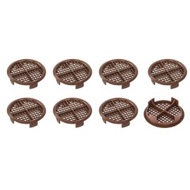 fiXte 70mm Lattice Design Brown Plastic Push in Circular Soffit Vents Roof Air Vents (3)