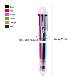 Enyeopd 24 Pack Multicolor Ballpoint Pen 6 Colors in One 0.5mm, Retractable Rainbow Pens for Class Office Supplies, Fun Color Pens for Party Favors,School Students