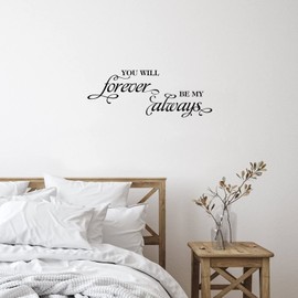 Vinyl Wall Quotes Stickers You Wil Forever Be My Always Custom Wall Decals Stickers Home Decorations Wall Sticker for Floor Window Restaurant Cafe Hotel Furniture 22in
