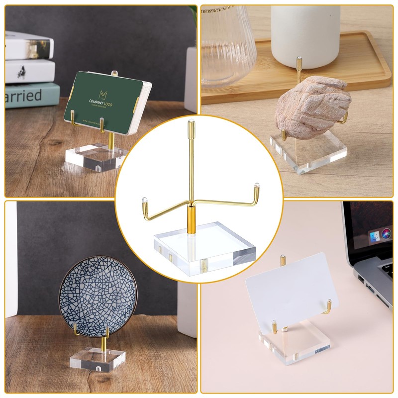 MAQUITA 6 Pcs Acrylic Easel Display Stand, Crystal Acrylic Easel