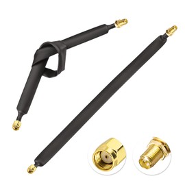 Bingfu RP-SMA Window Coaxial Cable 30 cm RP-SMA Male to RP-SMA Female LoRa Flat Cable for WLAN Antenna Helium Miner Antenna, Pack of 2