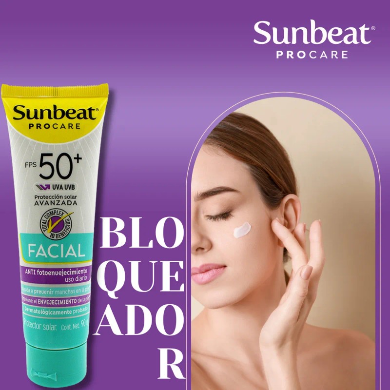 Sunbeat Bloqueador Solar Facial Anti Fotoenvejecimiento 90g
