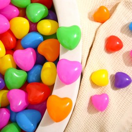TRENDPLAY Heart Ball Pit Balls Shape - Non-Toxic Plastic Ball for Tent, Playpen, Party Water Play, 2.36in, 100 pcs, Bright Rainbow Colors