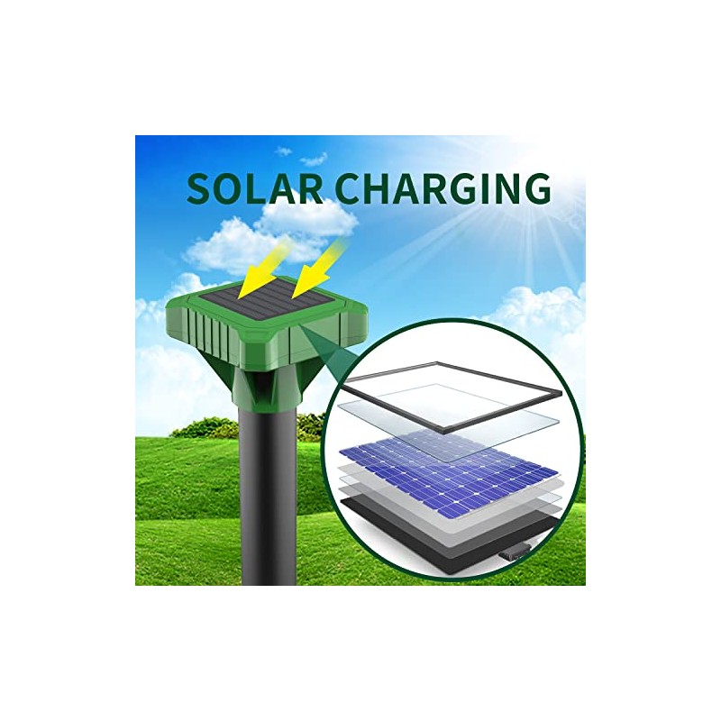 2026 Upgrade Mole Repellent Solar Powered, Vibrating Solar Mole Repellent