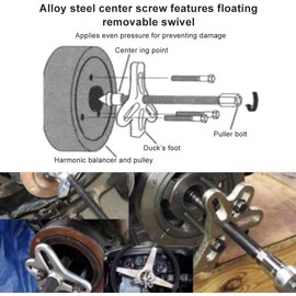 Pulley Puller, 13Pcs Steering Wheel Puller Kit Remover Harmonic Balancer Gear Pulley Car Repair Tool Blue