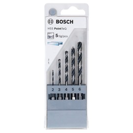 Bosch Professional 5 Piece PointTeQ Hexagonal Drill Bit Set, for Metal, Diameter 2–6 mm, Working Length 24–57 mm, Total Length 60–98 mm, ¼ inch Hex Shank, Impact Driver and Drill Driver Accessory