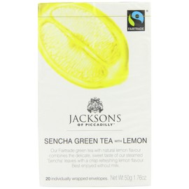 Jacksons of Piccadilly Fairtrade Sencha Green with Lemon 20 Teabags (Pack of 8, Total 160 Teabags)