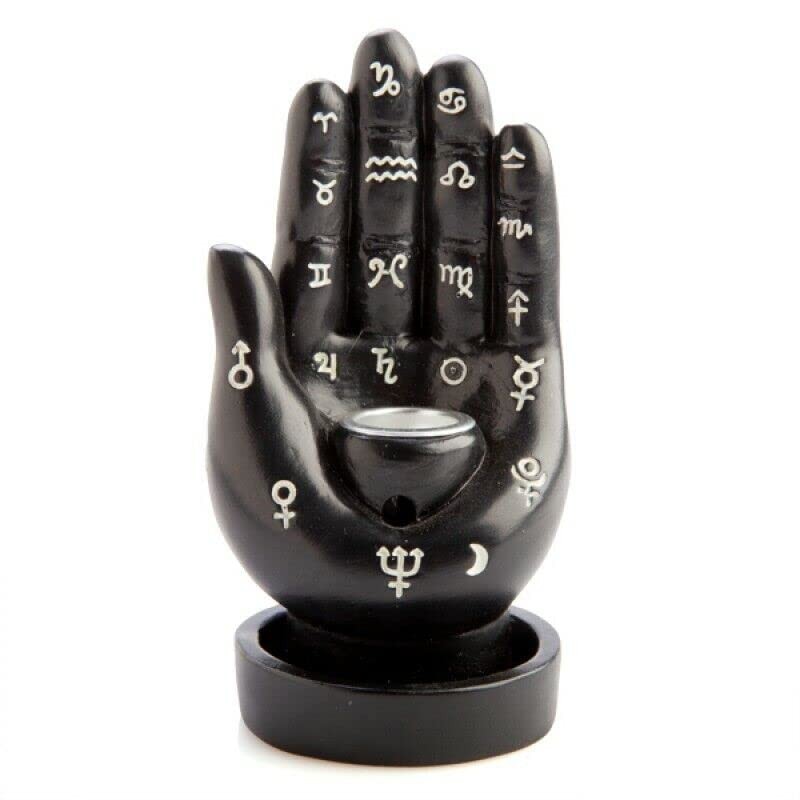 Hamsa Hand Ceramic Backflow Cone Incense Burner Holder Yoga