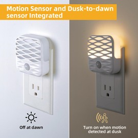 Dawnrise 3 Pack Night Lights Plug into Wall,Motion Sensor Nightlights Indoor with Warm White for Stairs, Hallway, Living Room, Kitchen, Entrance, Bathroom, Office