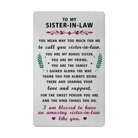 Christmas Card for Sister In Law- to My Sister-In-Law Birthday Xmas Gifts- Valentines Mother's Day Easter Graduation