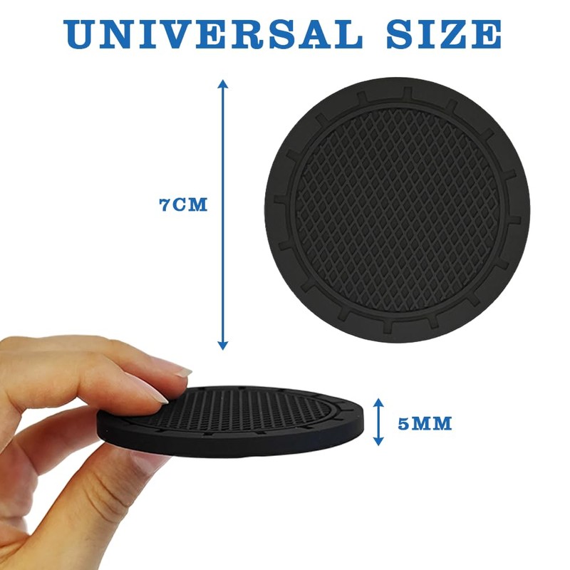 Ram® Universal Car Cup Holder Coasters, Anti-Grip Cup Holders for