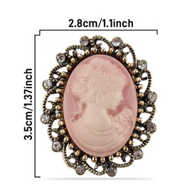 Oenothera 6 Pieces Cameo Brooch, Cameo Brooch, Vintage Antique Cameo Women's Brooch Pin for Coat, Jacket, Dress, Scarf, Decoration, Accessories, Glass
