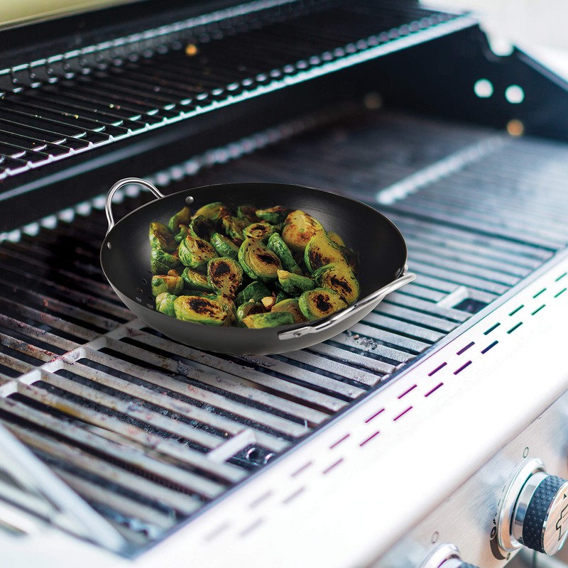 Farberware 5275078 Barbecue Nonstick Mini Round Wok Topper, Black