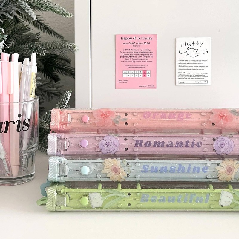 BetterJonny Sticker, Transparent, Large Size, 6-Hole Storage Binder, Star Pattern