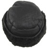 SNUGRUGS Mens Black Real Sheepskin Stud Trapper Hat. Leather Bound