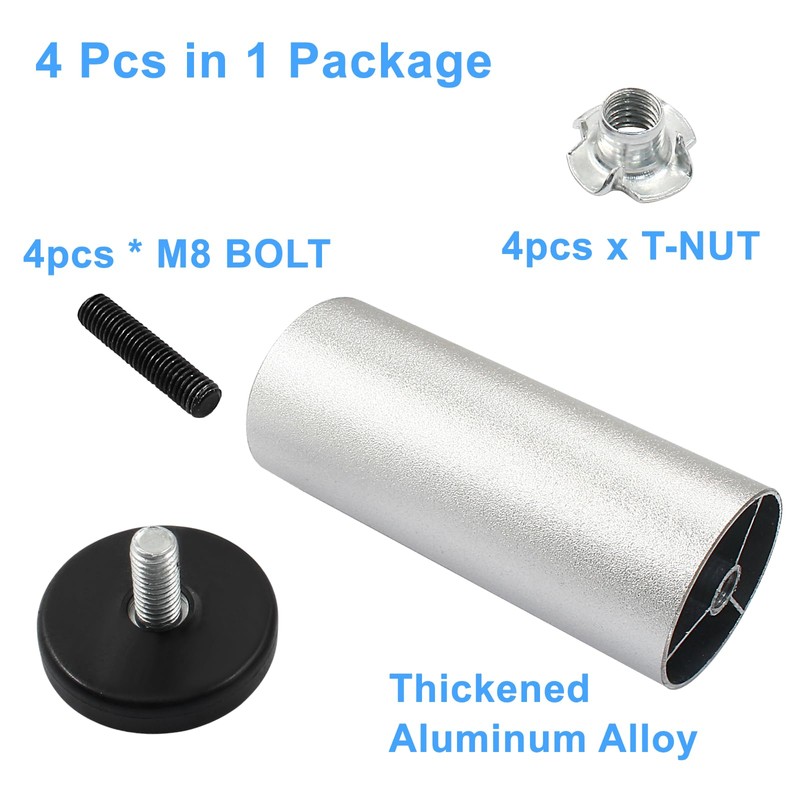 Murtenze 4 PCS 4 Inch Metal Furniture Legs - Adjustable