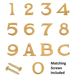 Brass Door Numbers Screw On 3 Inch Door Number Elegant and Bold Door Numerals Suitable for All Door Types Including Wooden uPVC and Composite Number 4.