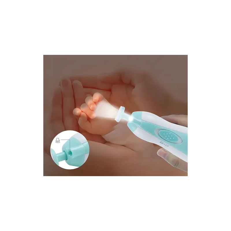 Kit Lima De Uñas Eléctrica Portátil Para Bebé Con Luz