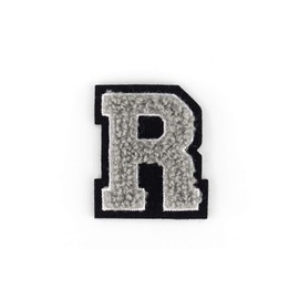 Naehgedoens.de Small Terry Cloth Letters 4.2 cm High | Grey, White, Black | Varsity Letter