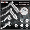 JEUCLEL 17PCS Pass Through Socket Set, Chrome Vanadium Steel, Versatile