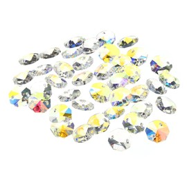 PATIKIL Crystal Octagon Beads, 40 Pack 14mm Chandelier Prisms Parts Hanging Beads DIY Lamp for Arts Crafts Decoration, Multicolor