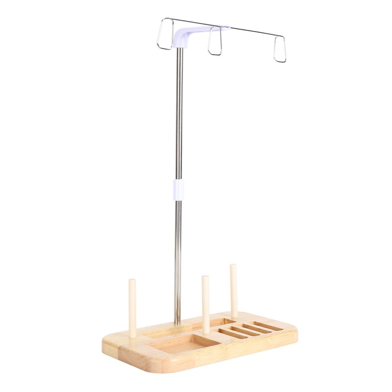 Thread Holder Stable Wood Base Large Spool Thread Stand for