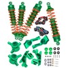 hopsupRC Upgrades Part for 1/10 Slash/Rustler/Stampede/Hoss 4x4 VXL 4wd,Full Metal Big Bore RC Shock Absorber & Alloy Steering Blocks Caster Blocks C-Hubs Stub Axle Carriers,Wheel Hex,Green