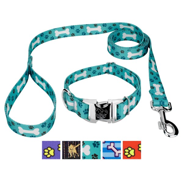 Country Brook Design Oh My Dog Premium Collar & Matching Leash - Large
