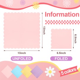 MotiMind 150 Pack Blue Dog Scalloped Napkins 6.5 x 6.5 Inch Disposable Paper Napkins Purple Yellow Pink with Scalloped Edges for Boys Girls Cartoon Blue Puppy Theme Baby Shower Birthday Supplies