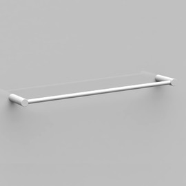 Kon-fort Home Towel Rail White 30 cm for Drilling Bathroom Brushed Stainless Steel Wall Mounted Towel Rail High-end Design