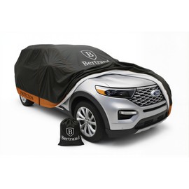 BERTRAND Premium SUV Car Cover (187x75 - Size S2) - Waterproof All Weather | Mirror Pockets + Door Zipper | Cotton-Lined | UV Protection + Reduces Hail Impact | Mid-Large SUVs