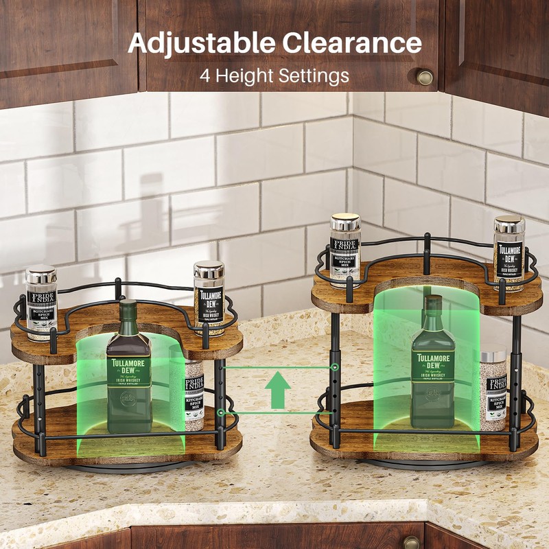 Lazy Susan Organizer Spice Rack - Spice Organization for Cabinet