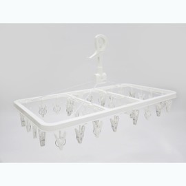 Towa Sangyo Laundry Clothes Dryer, Laundry Hanger with 32 Pinches, White