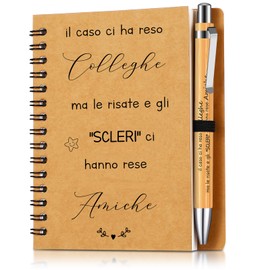 Sinmoe Thank You Gifts for Colleagues, Pocket Notebooks with Pen, Notebooks with Motivational Phrases, Thoughts for Work Colleagues, Christmas Gifts, Birthday, Office (Colleghe)