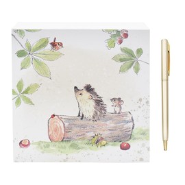 Healthy Living Direct Paper Shed Memo Block & Pen - Hedgehog & Mouse