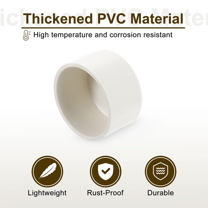 sourcing map 12Pcs PVC Pipe End Cap Fitting, 2" Furniture