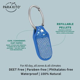 Para'Kito - Mosquito Repellent Refillable Clip + 2 Pellets (Blue Stars)