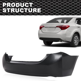 CNNELL Front Bumper Cover Compatible with Toyota Corolla Sedan 2014 2015 2016 2017 2018 2019 11731135 5215902650 5215903901 615343611075 TO1100309