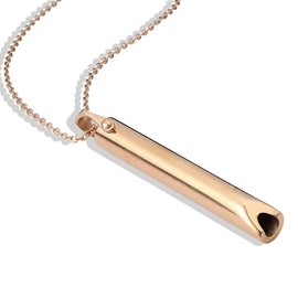 FILFEEL Breathing Necklace,Stress & Anxiety Necklace, Unisex Fashionable Stainless Steel Stress Relief Necklace for Anxiety Relaxation Meditation(Rose Gold)