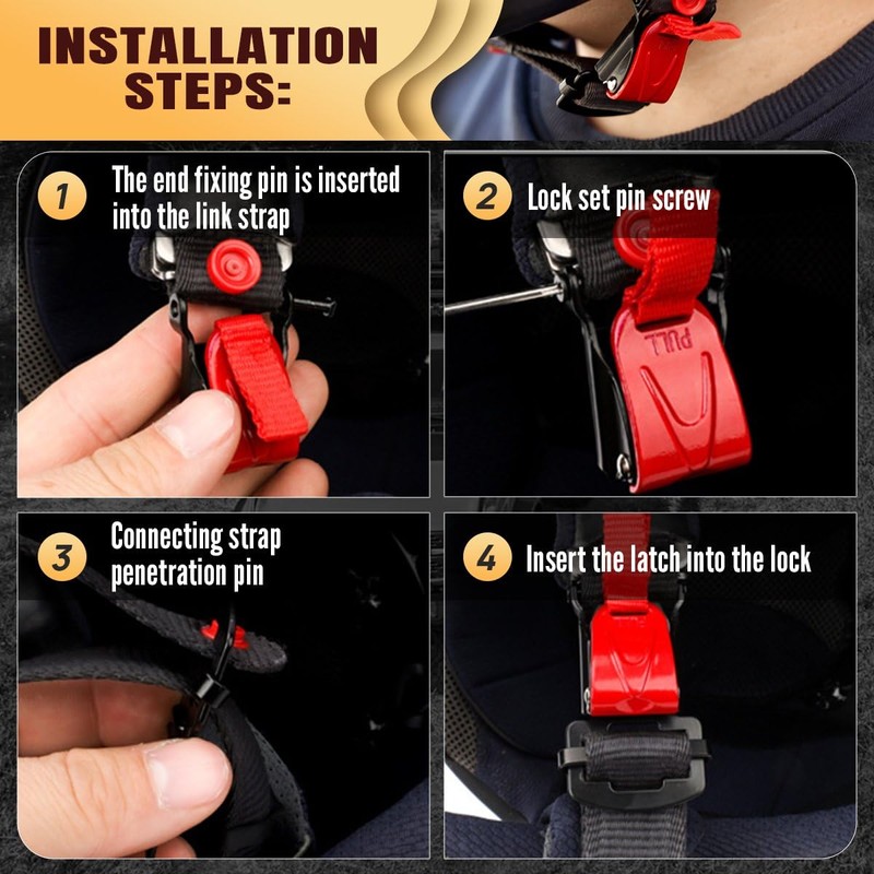 OICCTBF Red Helmet Quick Release Buckle,Stainless Steel Helmets Replacement Kit