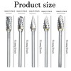 10Pcs Long Carbide Burr Set,Double Cut Carving Bits for Rotary