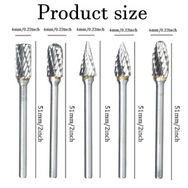 10Pcs Long Carbide Burr Set,Double Cut Carving Bits for Rotary Tool Accessories for DIY Woodworking, Polishing, Drilling