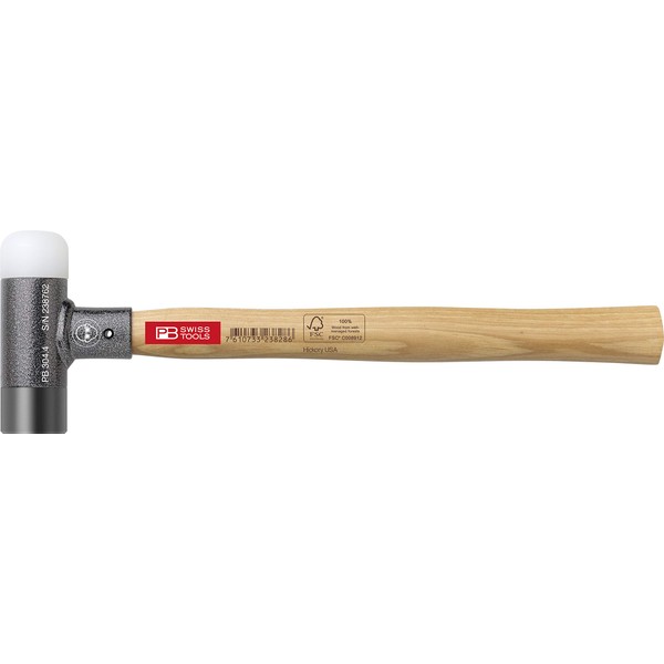 PB Swiss Tools - Combined Engineer’s Steel Hammer with the Plastic Insert as a Soft-Faced Deadblow Mallet, Model #304.3, Other Hand Tools