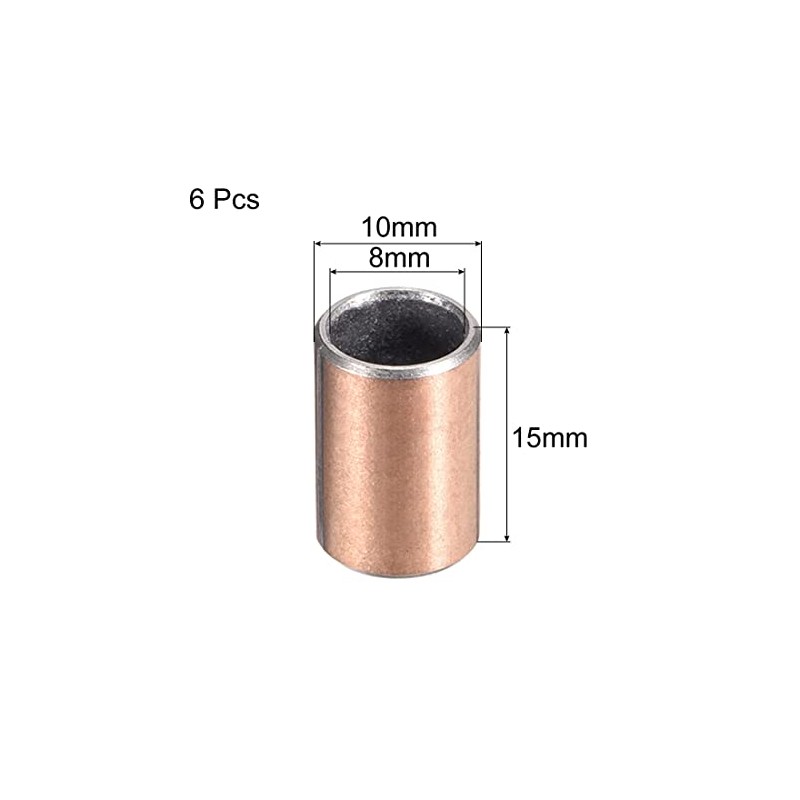 sourcing map Sleeve Bearing 8 mm Bore x 10 mm