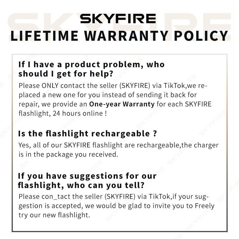 SKYFIRE [New] Skyfire Flashlight 2011 Outdoor Lighting Reverse Charging Safety