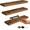 Vervida® Rustic Brown Floating Shelves for Wall Heavy-Duty Wall Storage