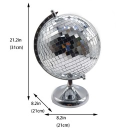 Stainless Steel Disco Ball Style Globe - 12 Inch Mirror Ball for Parties, Events, and DJ Booths