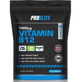 Vitamin B12 Tablets 120 High Strength 1000mcg Vegan B12 Supplement � Pure Methylcobalamin Tablets� Tiredness and Fatigue Tablets � Immunity Supplements Made in UK by PROELITE