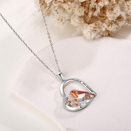 YAFEINI Bird Lovers Gifts Sterling Silver Robin Bird Pendant Necklace Bird Jewellery for Women and Her