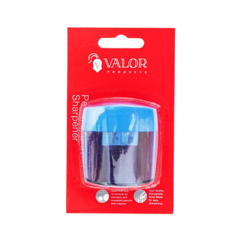 Valor Products 2 Holes Pencil & Crayon Sharpener, Pack of